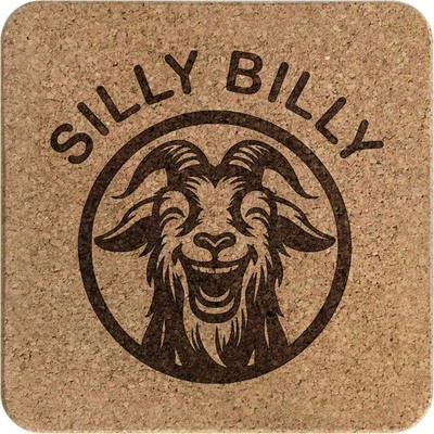 Quadratischer Korkuntersetzer/Topfständer 'Silly Billy Goat' (TR00032484)