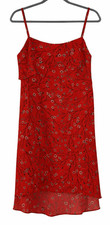 Alice Olivia womens large red dress floral boho vacation travel sun midi long