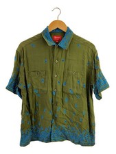 Supreme Short Sleeve Shirt S Rayon GRN All Over Pattern