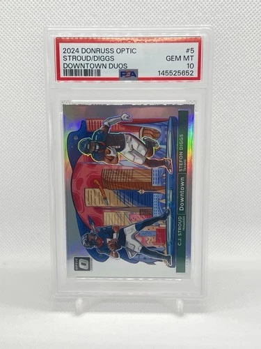 2024 Panini Donruss Optic Dual Downtown CJ Stroud Stefon Diggs #5 PSA 10