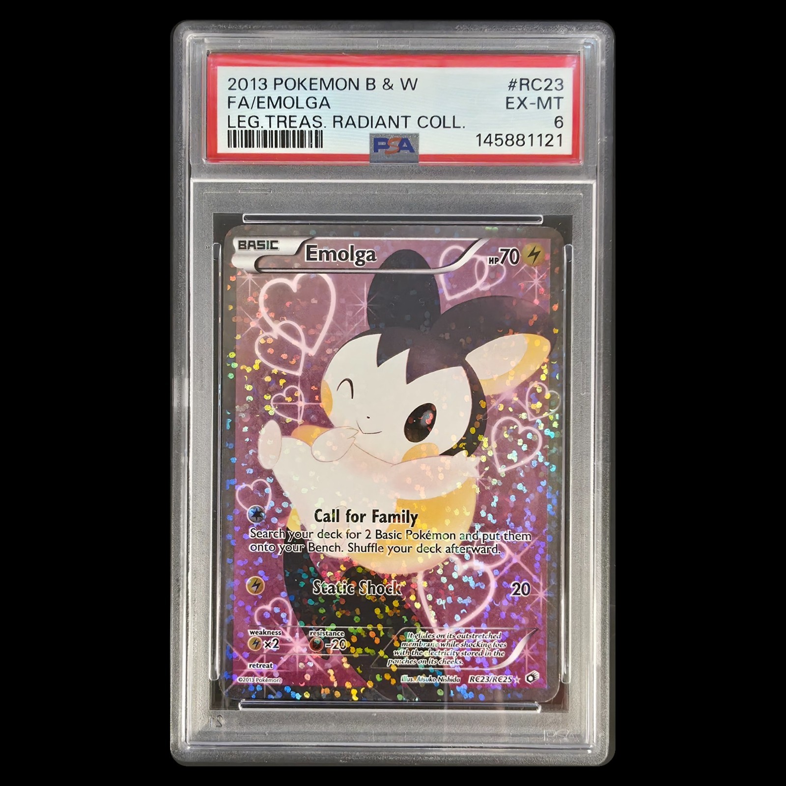 EMOLGA 2013 POKEMON LEGENDARY TREASURES RADIANT COLLECTION #RC23 PSA 6 Q0107