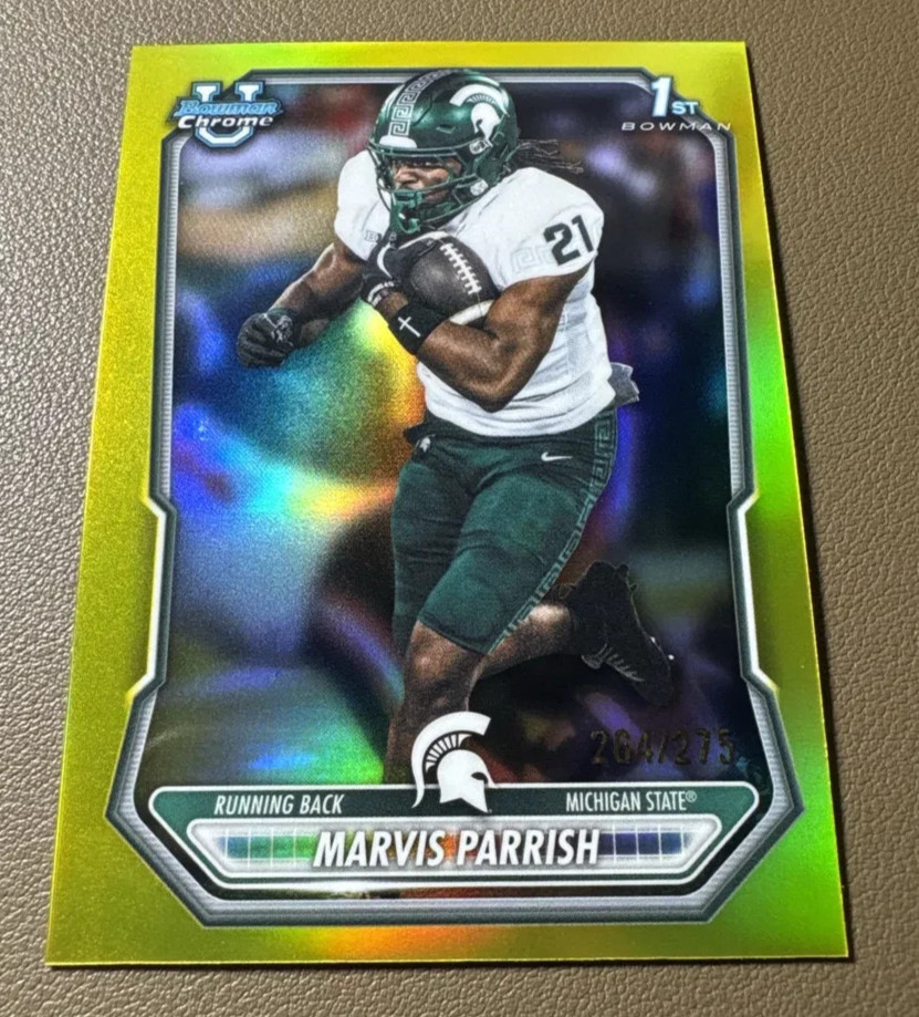 2026 Bowman Chrome U #BCP-187 Marvis Parrish Yellow Refractor /275 1st Bowman