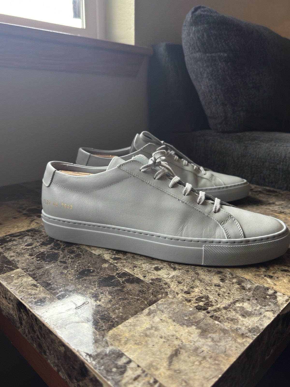 COMMON PROJECTS Achilles Gray Leather Sneakers Me… - image 2