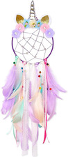 Dream Catchers for Kids Unicorn Wall Decor for Girls Bedroom Flower Feather Wall