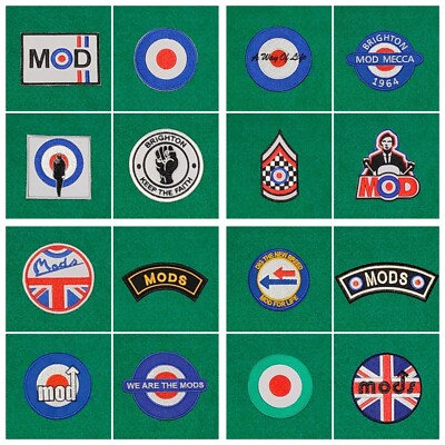 A Pair Of Mod Culture Patches Sew / Iron On Badges (g) Mods Half - Foto 7