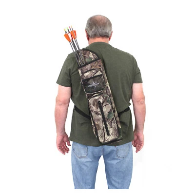 SOUTHLAND ARCHERY SUPPLY SAS Archery Back Arrow Quiver Hunting Target with Two Front Pockets 600D