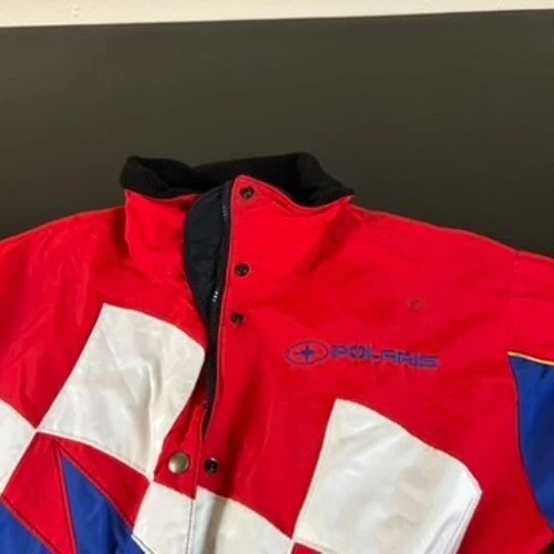 Polaris Snowmobile Jacket Winter Ski Coat w/Liner Red Blue Vintage Womens Large - Image 2 of 4
