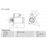 Bosch Anlasser Starter 1.1Kw FüR BMW 1Er 3Er 0 986 021 500
