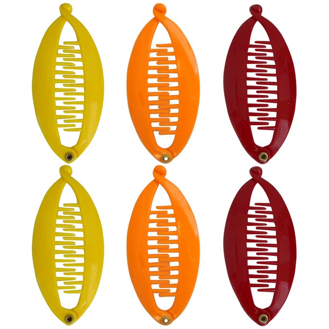 6 Mini Banana Hair Combs 3.5 inch Banana Clips Red, Orange, & Yellow eBay