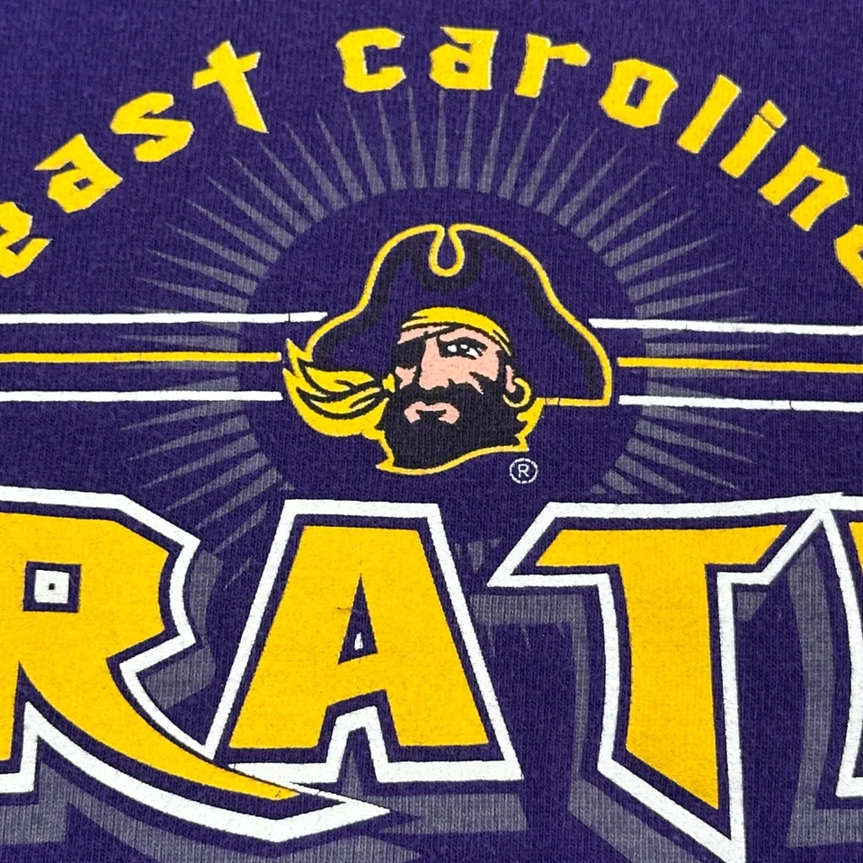 Vintage East Carolina Pirates Shirt Mens XL Purple Soffe Petey Logo Y2K - Image 3 of 4