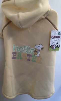 Peanut s~SNOOPY~YELLOW~HELLO EASTER~Dog Hoodie ~LARGE~17  -19 ~NEW~2025~FREE SH.