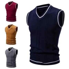 Autumn and Winter New Men's Warm Sweater Vest Fashionable Casual College Style