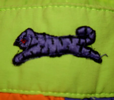 Vintage Le TIGRE Swimsuit Size M 32-34 80s 90s Neon Green Orange Blue Trunks