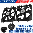 OEM Radiator and A/C Condenser Cooling Fan Set For 2017-2022 Honda CR-V CRV 1.5L