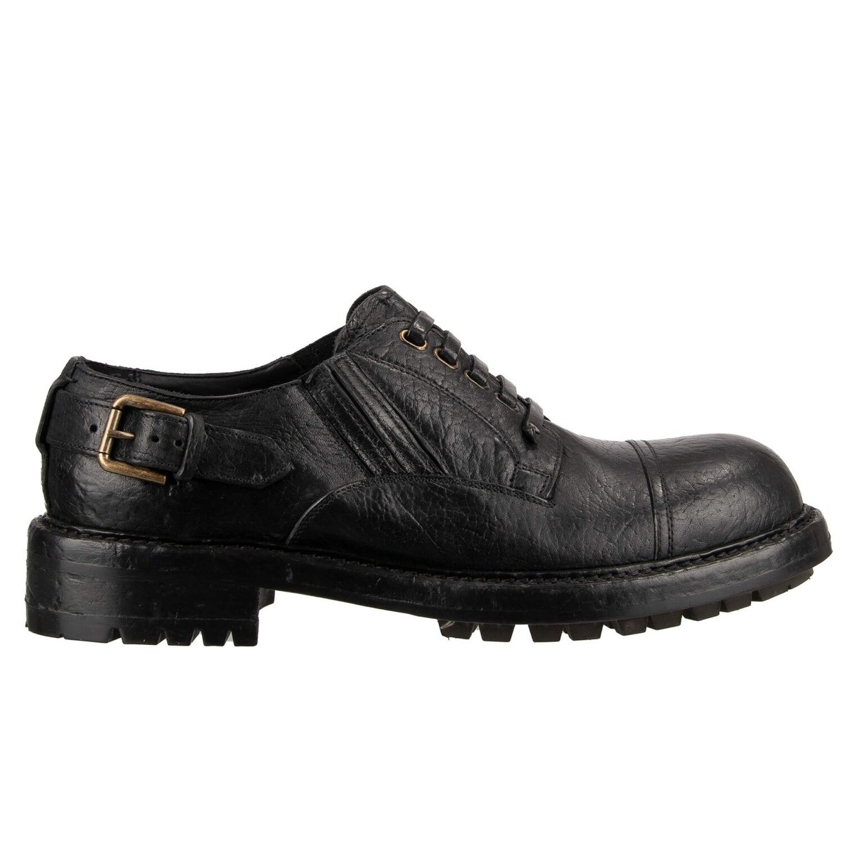 DOLCE & GABBANA Horse Leather Derby Shoes BERNINI Black