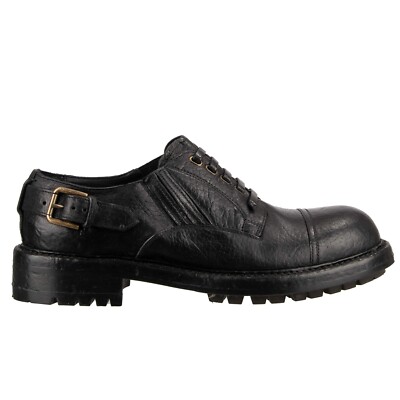 DOLCE & GABBANA Horse Leather Derby Shoes BERNINI Black