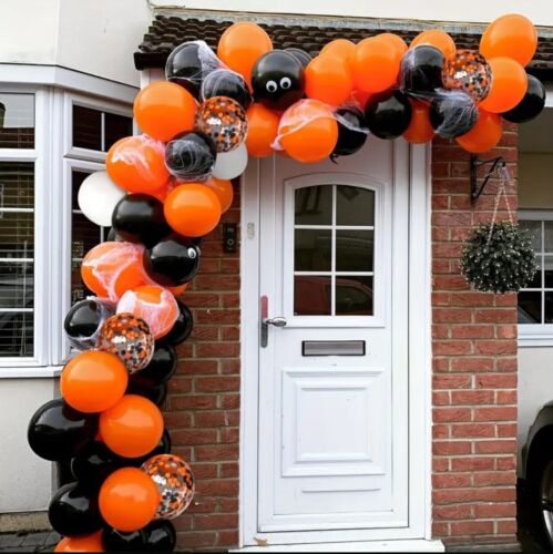 30pcs Halloween Balloons - Black Orange White And Confetti Balloons - Picture 2 of 6
