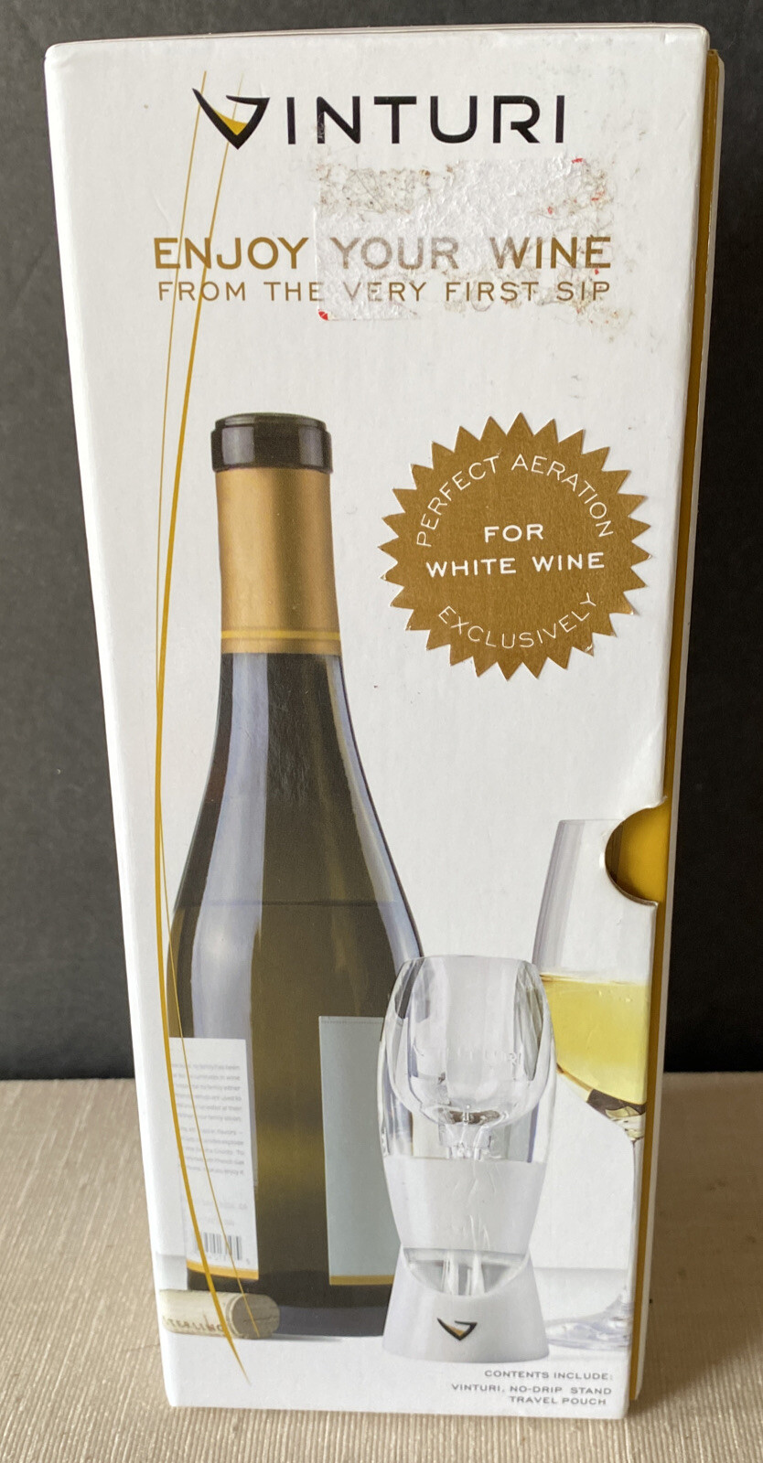 NIB White Wine Aerator Vinturi Reserve Includes No Drip Stand Travel