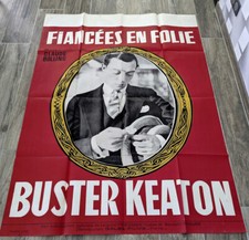 Affiche.  Fiancées en folie. Buster Keaton. Vers 1965. 80 cm x 114 cm.