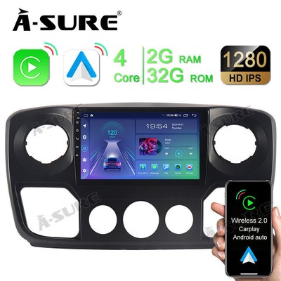 2+32G CarPlay Autoradio für Renault Master Opel Movano B Nissan NV400 Android 14