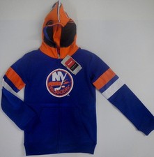 Reebok Faceoff Youth New York Islanders Hockey Royal Powell Helmet Hooded Jacket
