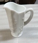 Vintage Westmoreland Milk Glass Paneled Grape  Pitcher 8"   One Quart Marked