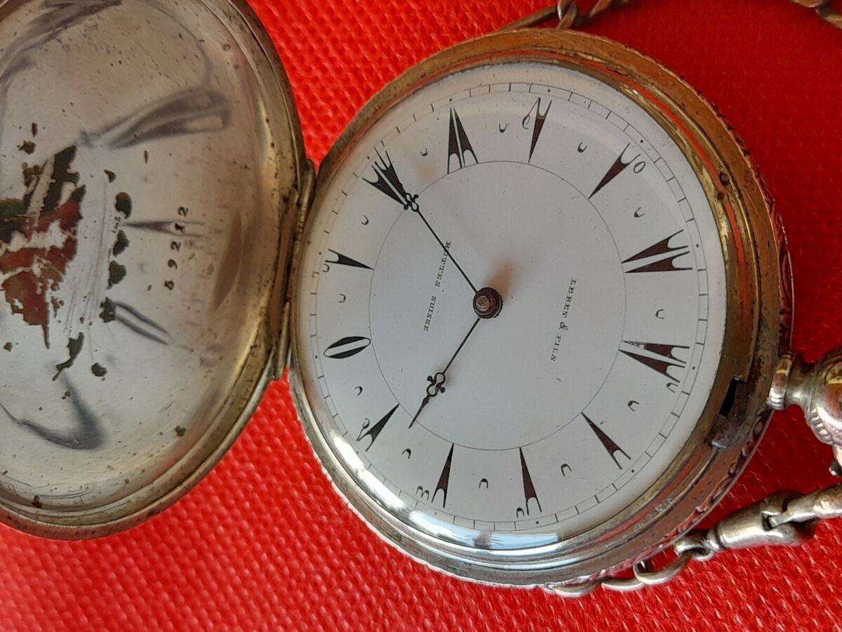 Rare !!! Silver Lebet & Fils Large 50.5mm Ottoman Pocket Watch _422