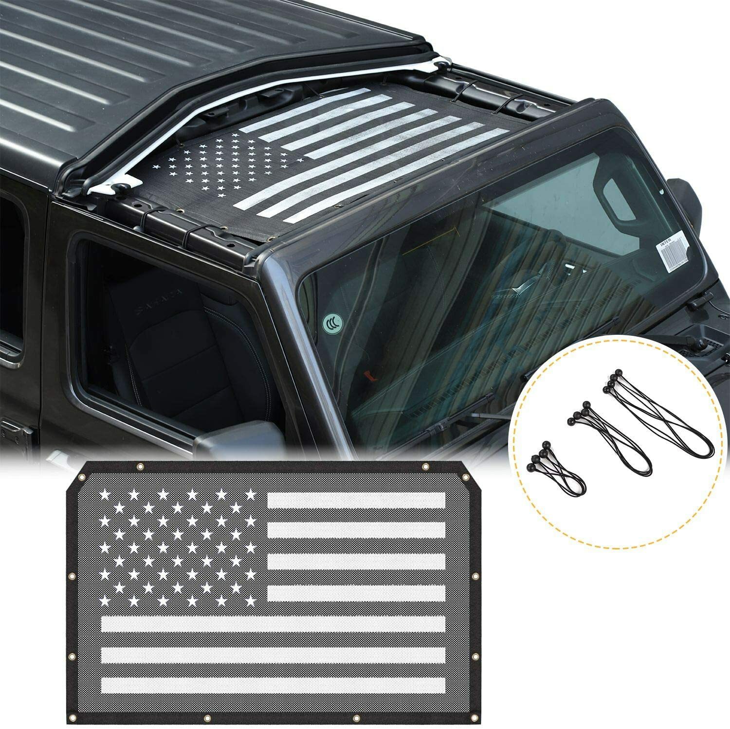 Sunshade Mesh Bikini Top Roof Sun Shade for Jeep Wrangler JL/Gladiator JT 2018+