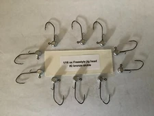 25 Hand made 1/16oz w/ keeper freestyle jig heads with a #2 bronze sickle hooks
