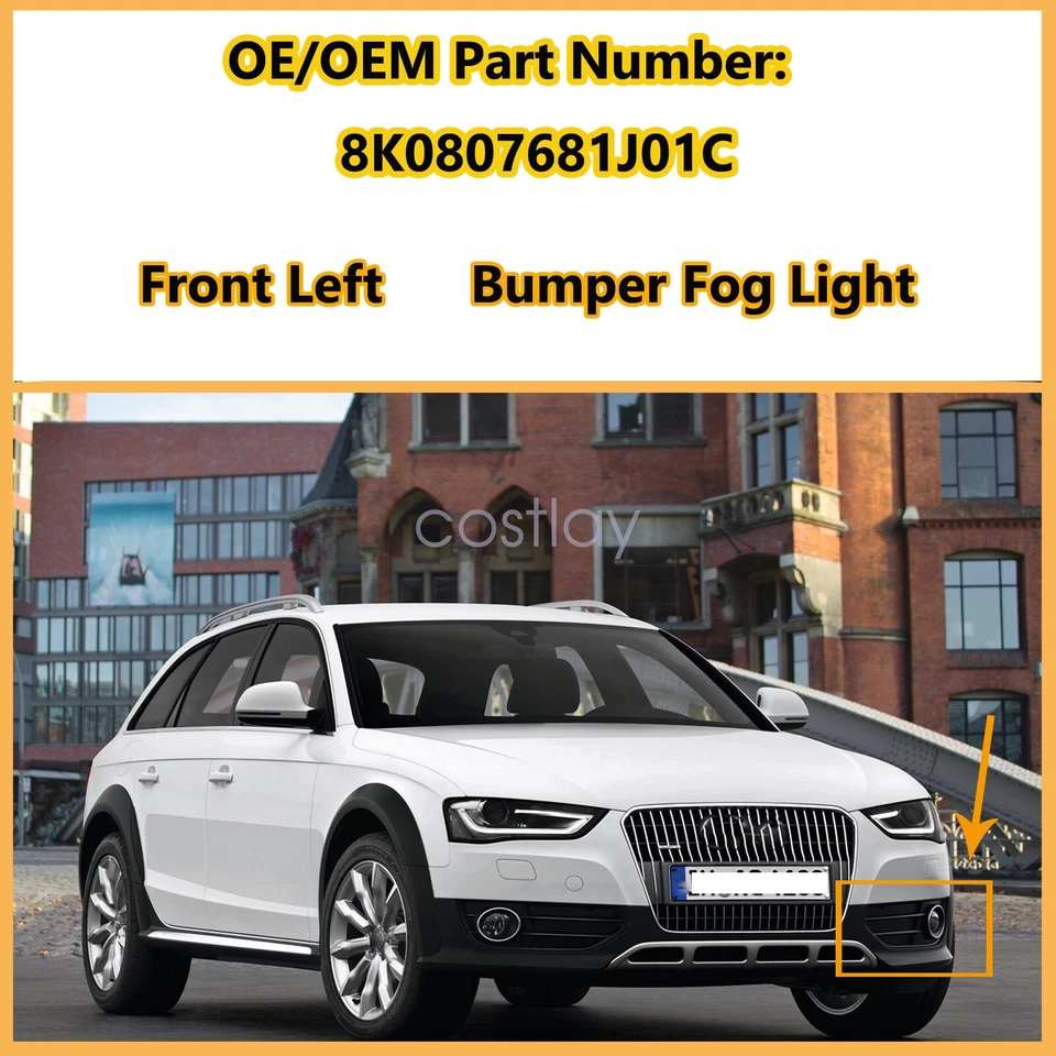 Se adapta a Audi A4 B8 Allroad 2010-2016 lado izquierdo del conductor cubierta de luz antiniebla rejilla Foto 3 de 4