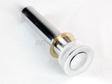 Polished Chrome Round Pop Up Bathroom Sink Basin Drain Without Overflow asd043