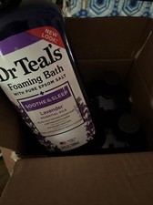 Dr Teal's Foaming Bath Pure Epsom Salt Soothe  Sleep Lavender 34oz LOT OF 4