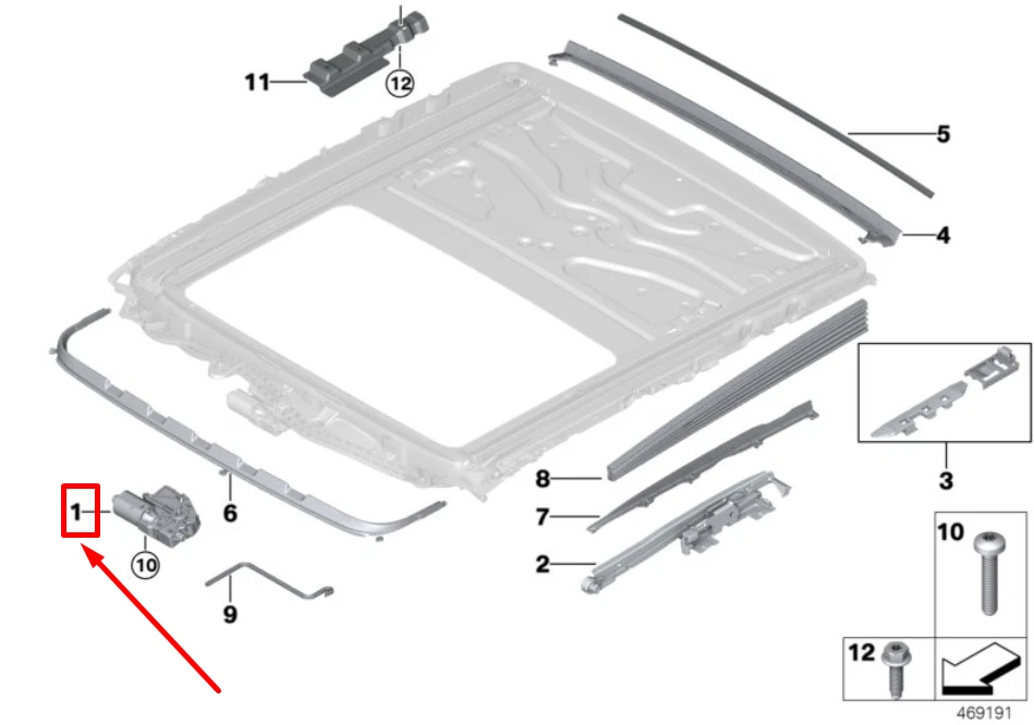 NEW BMW 5 G30 SUNROOF DRIVE UNIT MOTOR 67617316535 7316535  