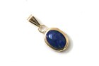 9ct Gold Lapis Lazuli Necklace Pendant no chain Gift Boxed Made in UK
