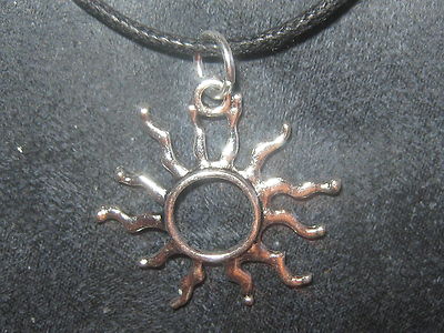 USA SELLER NEW WICCAN 25mm SILVER SOL SUN RAY CHARM PENDANT NECKLACE