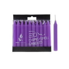 Mega Candles - Unscented 4" Chime / Spell Taper Candles - Lavender, Set of 20