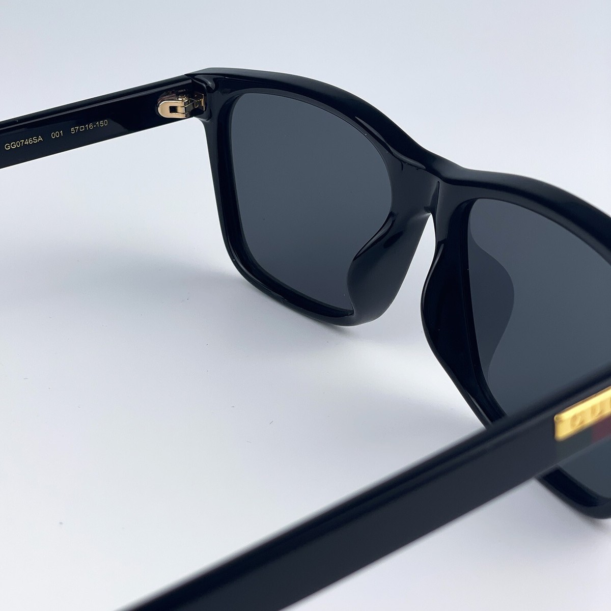 NEW GUCCI GG0746SA 001 Black Gray Anti-Reflective Square Unisex Sunglasses Gucci Men Sunglasses Black Grey Anti-Reflective Square  main image 4