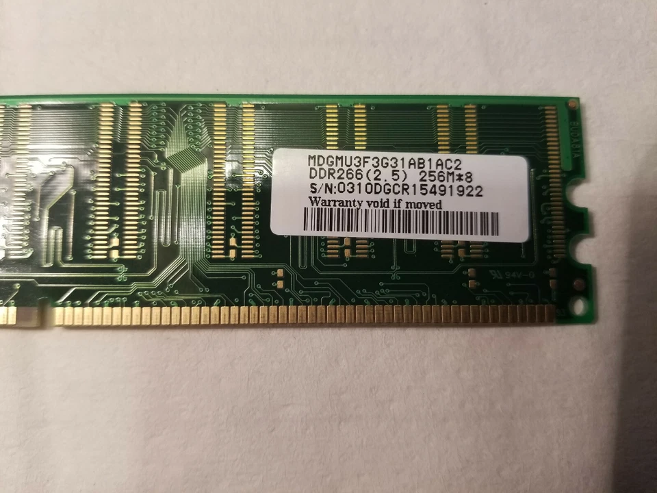 Mushkin MDGMU3F3G31AB1AC2 256MB DDR266 PC2100 184pin CL2.5 Memory Module - Image 3 of 3