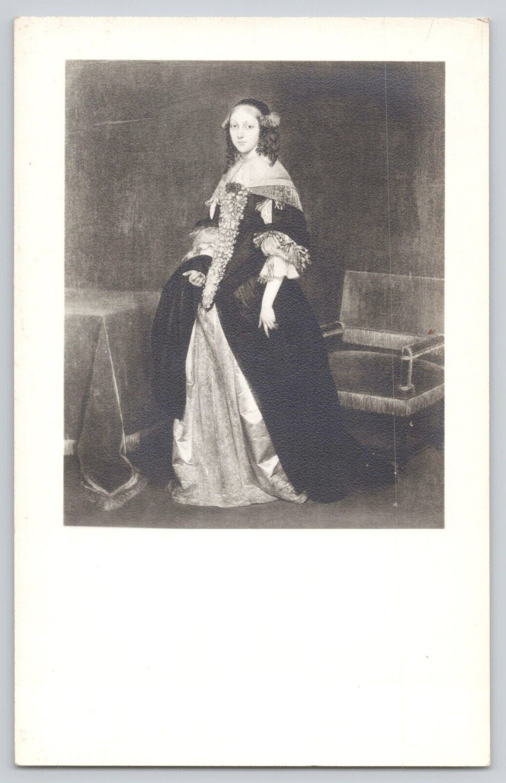 Postcard Portrait Of A Lady Standing, Gerard Terburg, The Cleaveland Museum Art