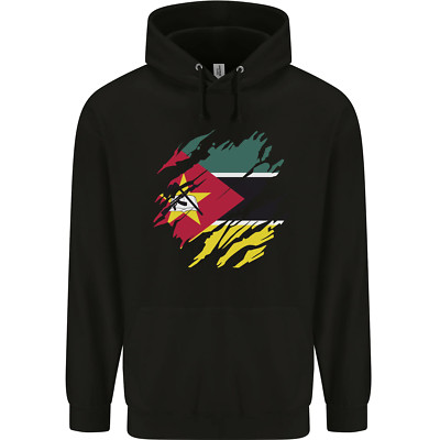 Zerrissene mosambikische Flagge Mosambikanischer Tag Fußball Kinder Kinder Hoodie