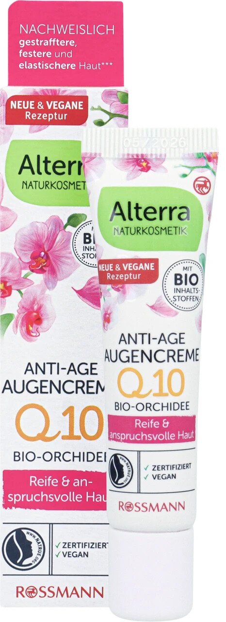 Alterra Anti Age Q10 Eye Cream with Bio Orchid Macadamia Argan Oil Vanilla