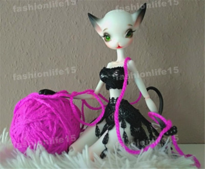 1/6 BJD Doll Pretty Cat 32cm Two Pair of Shoes Resin White without Any Makeup