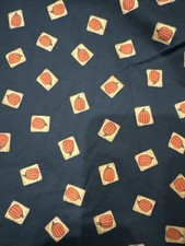 Pumpkins on Black Debbie Mumm Halloween Fabric 2 Yards 29 Long Vintage