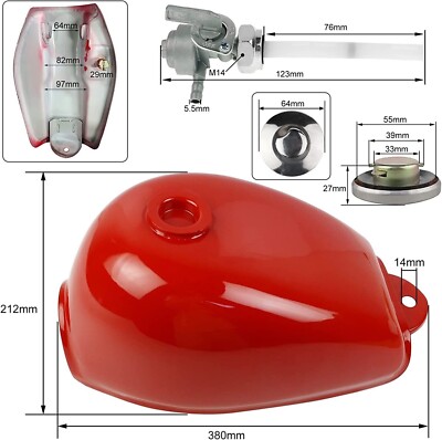 RED Gas Fuel Tank for Honda Monkey Bike Mini Trail Z50 Z50A Z50J