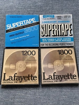 Lot 4 Vintage Reel To Reel Tapes w/ Cases Retro Recording Magnetic Tape 1990's
