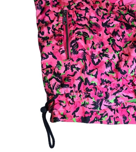Vintage 80er Kaelin Ski Anorak Jacke Neon Pink Schwarz Abstrakt Splatter L/XL 10 - Bild 11 von 20