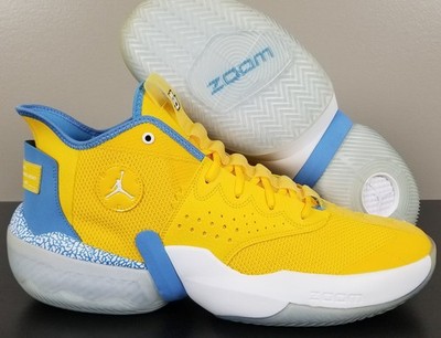 JORDAN REACT ELEVATION LOW MARQUETTE PE PROMO SAMPLE BLUE GOLD RARE (SIZE 16)