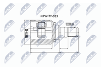 Nty NPW-TY-023 Gelenksatz, Antriebswelle Vorne Links FüR Toyota