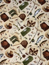 TIMELESS TREASURES of SoHo Fabrics Cotton Fishing Fabric 1135 C1