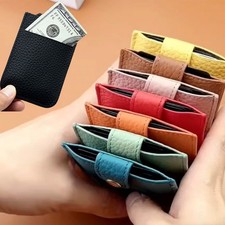 Mini Credit Card Slot Front Pocket Wallet Slim Leather Card Holder Men/Women US